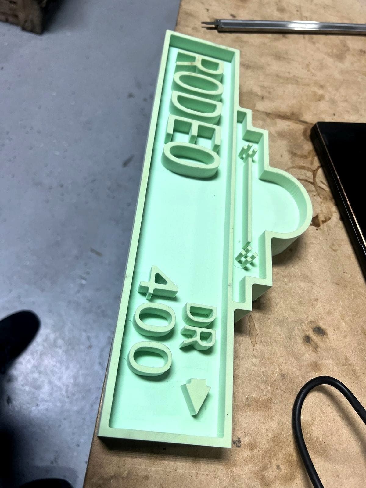 Dimensional foam sign, cut and finished