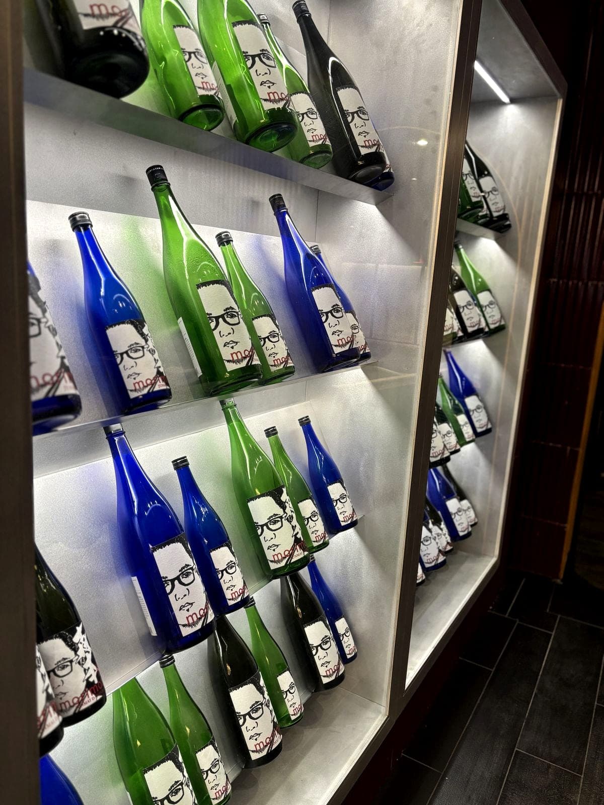 Backlit bottle display shelving