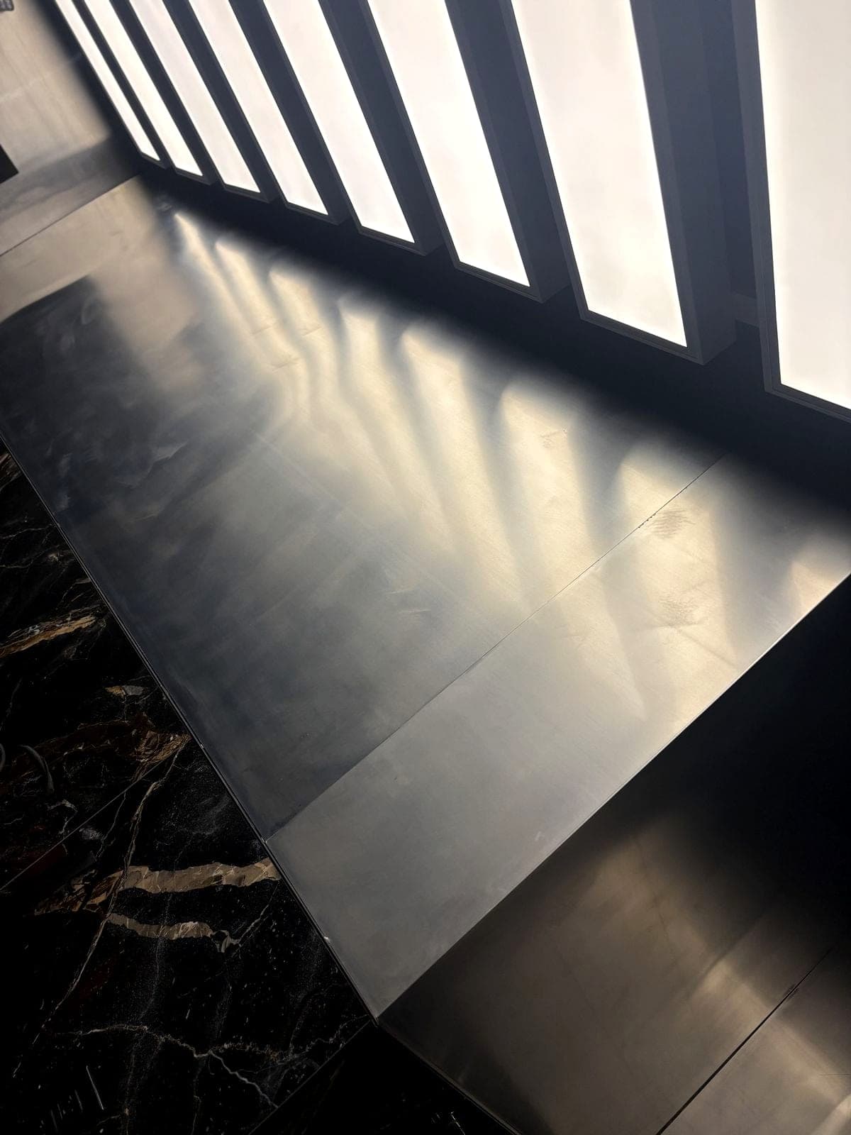 Aluminum wall installed in a bathroom
