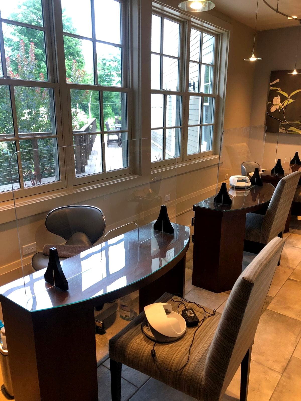 Conference table on custom steel legs