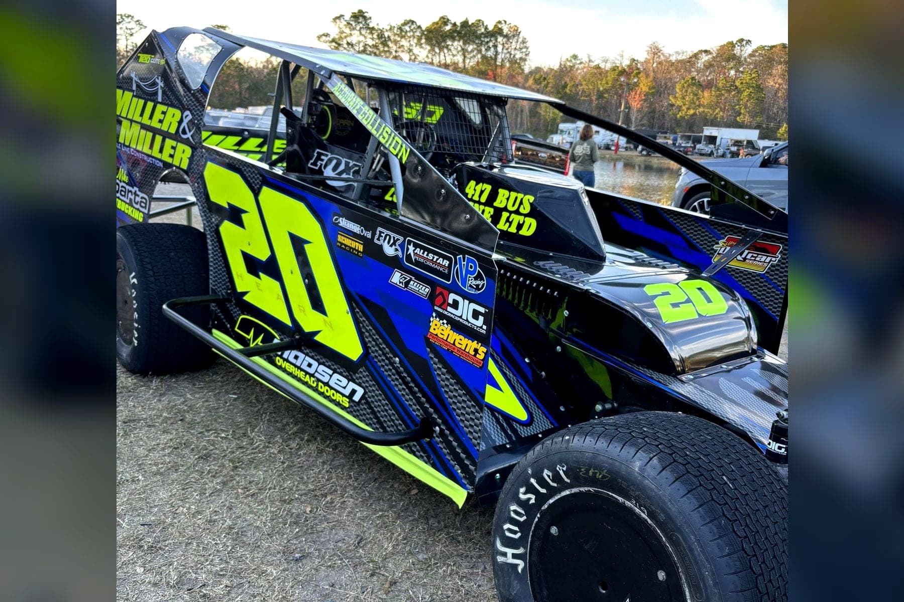 Finished dirt modified, wrapped and ready at the track