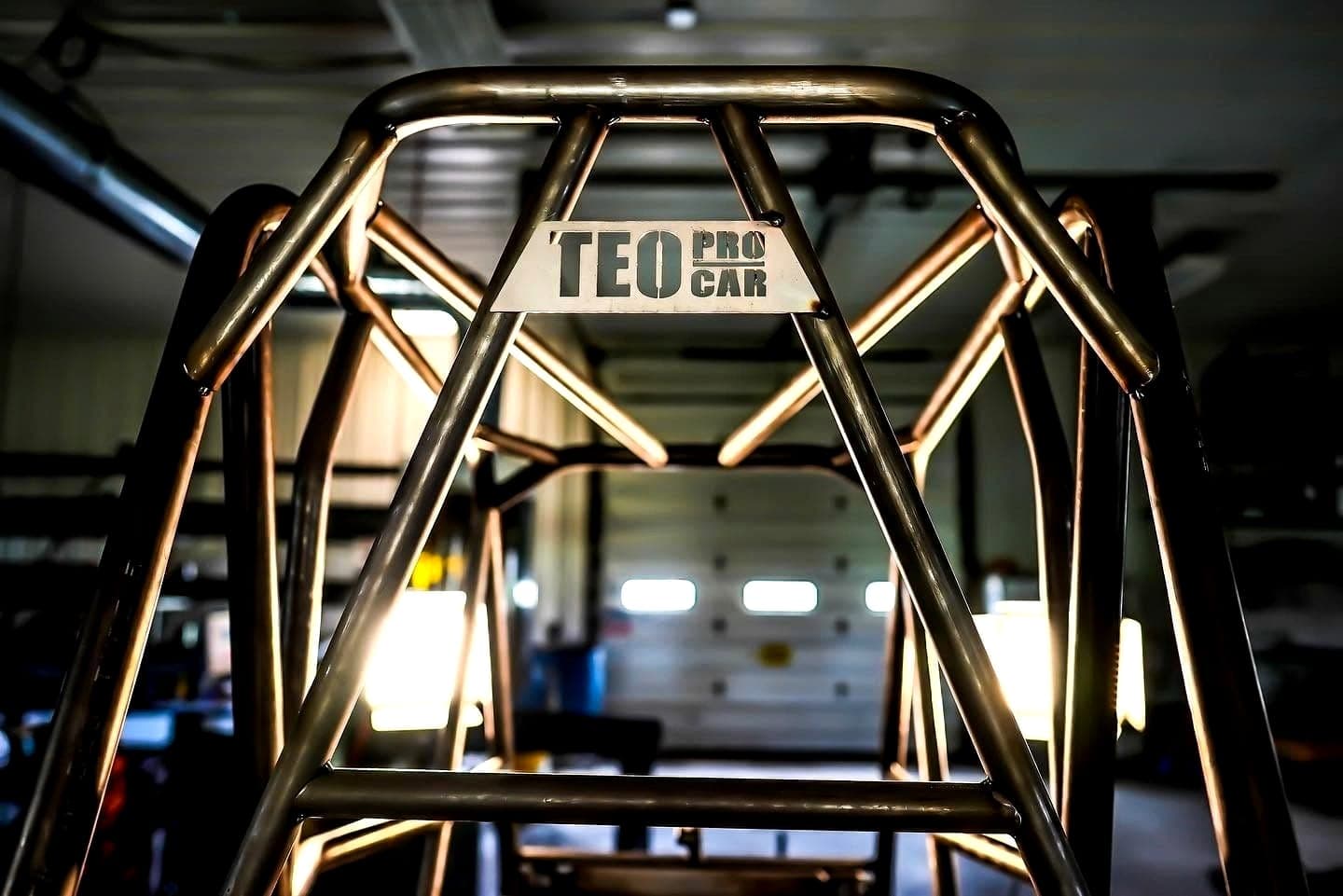 Roll cage with the laser cut Teo Pro Car plate